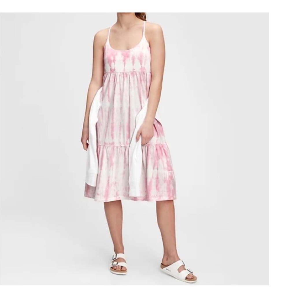 Gap Women’s Pink Tie-Dye Sleeveless Cotton Dress